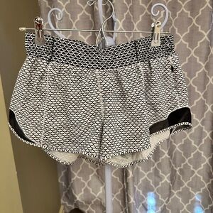 Lululemon Athletica Black and White Athletic Shorts